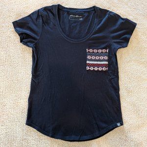 Navy Red White and Blue Eddie Bauer Pocket Tee Size XS